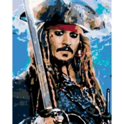 shumee Slikanje po številkah z okvirjem Slike za slikanje - Jack Sparrow 40x50 cm