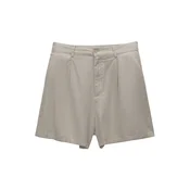 Pull&Bear Hlače z naborki temno siva