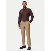 BOSS Srajca H-Hank 50469345 Rjava Slim Fit