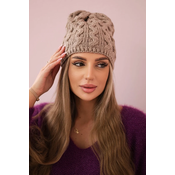 marka niezdefiniowana Cap with fleece Teresa K285 dark beige