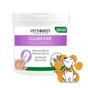 Vets Best Clean Ear Fingwr Pads 50 kom, Vlažni Tupferi Za Higijenu Ušiju