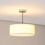 Argon Stropna svjetiljka Oja, bijela/krom, tekstil, O 40 cm - Dnevni boravak/blagovaonica - Moderan - krom, bijela - Metal