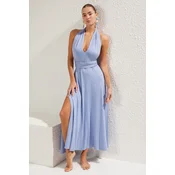 Trendyol Blue*009 Plain Regular Maxi Knitting 97% Polyester, 3% Elastane Dress
