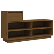 Vidaxl Omarica za čevlje 110x34x61 cm trdna borovina