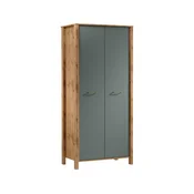 Komoda MENTA 90x200x53 cm, hrast wotan/zelena