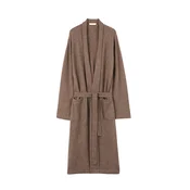 GOBI Cashmere Dolg kopalni plašč Mens Cashmere Robe temno siva