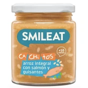 Smileat priloga losos z rjavim rižem in zelenjavo z ekstra deviškim oljčnim oljem, 10M+, BIO, 230 g