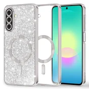 TPU gel maskica Techsuit Luxury Glitter MagSafe za Samsung Galaxy A27 5G - silver