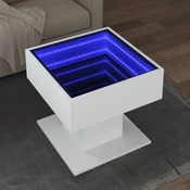 Stolic za kavu LED bijeli 50x50x45 cm od konstruiranog drva