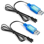 1 Piece SM-2P 250mAh Output RC Car USB Charger Cable for 6V Ni-Mh Batteries