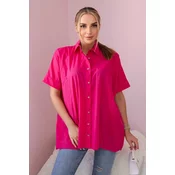 Cotton fuchsia shirt with short sleeves