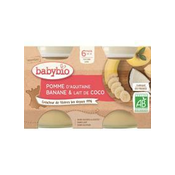 BABYBIO Jabolčna banana s kokosovim mlekom (2x 130 g) - sadna priloga