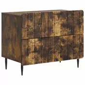 vidaXL Nočna omarica Dimljen hrast 62 x 34,5 x 49,5 cm Inženirski les