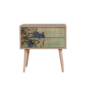 Hanah Home Two 728 Nocni stocic, 2 fioke, 60x61x40cm, Bukva-Šarena