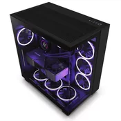 NZXT H9 Flow Kucište ATX Mid-Tower, 4x F120Q, tihi ventilatori protoka vazduha, USB-C 3.2, Crno