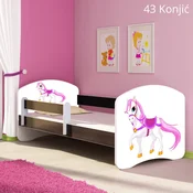Djecji krevet ACMA s motivom, bocna wenge 140x70 cm 43 Konjic