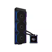 Lian Li HydroShift II LCD-S 360TL komplet za tekočinsko hlajenje, LCD, ARGB, črn (GHS2LCDS36TB)