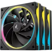 DEEPCOOL Ventilator za ohišje FL12R SE 3-IN-1, ARGB, PWM, 120mm, 3 Pack, črn
