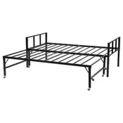 VEVOR Dnevna postelja z izvlečno posteljo 203x104x735 cm črna