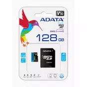 A-DATA UHS-I MicroSDXC 128GB class 10 + adapter AUSDX128GUICL10A1-RA1
