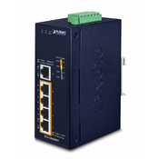 PLANET IGS-504HPT mrežni prekidac Neupravljano L2 Gigabit Ethernet (10/100/1000) Podrška za napajanje putem Etherneta (PoE) Plavo