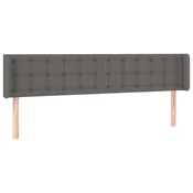 Vidaxl Vzglavje z ušesi sivo 163x16x78/88 cm umetno usnje