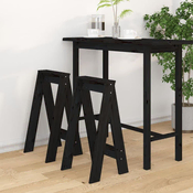 Stolci 2 kom crni 40 x 40 x 75 cm od masivne borovine