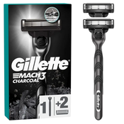 Gillette Mach3 Charcoal brijac + zamjenske britvice 2 kom