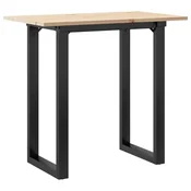 Vidaxl Jedilna miza O okvir 80x50x75,5 cm trdna borovina jeklo