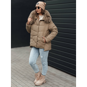 Womens winter jacket FIXMIX quilted with hood beige Dstreet