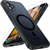 Magnetni mat ovitek za Samsung Galaxy XCover 7 Pro + zaščitno steklo – črna