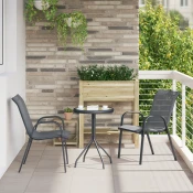 Bistro set za vrt 3 pcs Siva Celik