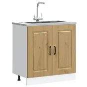 Vidaxl Osnovna omarica za umivalnik Kalmar artisan hrast 80x46x81,5cm