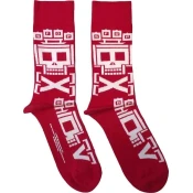 Five Finger Death Punch Nogavice Pixeled Skull Repeat Red 40-45