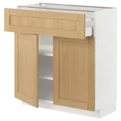METOD / MAXIMERA Podni element s fiokom/2 vrata, bela/Forsbacka hrastovina, 80x37 cm