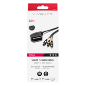 VIVANCO Scart-Cinch povezivanje 2m 47017 SCART/3SCART prekidac 2 za povezivanje radijskih uredaja