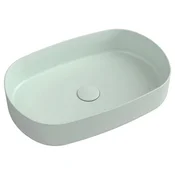 ISVEA INFINITY OVAL keramično umivalnik na ploščo, 55x36cm, mint zelena