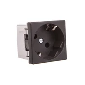 Simon Connect K45 enojna vtičnica SCHUKO z/brez 16A IP20, hitri konektorji, črna K11/14