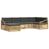 Set vanjskih sofa s jastukom 6 pcs Bijela i antracit Poliester