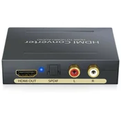 Razdelilnik HDMI (izvleček) za video HDMI in zvok RCA R/L ali SPDIF, podpora 5.1 DTS