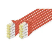 DIGITUS Digitus DK-1644-A-020-R-10 RJ45 omrežni kabel\, Patch kabel CAT 6a S/FTP 2.00 m rdeča 1 kos, (20519162)