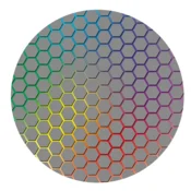 IRIS GAMER DUGA ŠESTOKUT 120 cm promjera, 2 mm debljine, okrugli podlog za stolicu s heksagonalnim uzorkom MAT RAINBOW 120 HEX