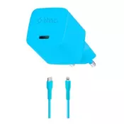 Punjac Ttec – SmartCharger, 20W, GaN, USB-C/Lightning, plavi