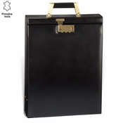 Princ Leather Ženska kožna aktovka, 410x298x85mm, Crna