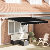 Skrovita tenda Crna 300 x 250 cm tkanina