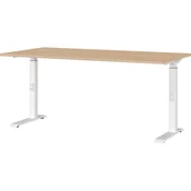 Pisalna miza z nastavljivo višino z mizno ploščo v hrastovem dekorju 80x160 cm Downey – Germania