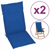 Jastuci za vrtne stolice 2 kom plavi 120 x 50 x 3 cm od tkanine