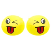 slomart LEAN TOYS Mehka žoga Emoji obraz, rumena, O 9 cm