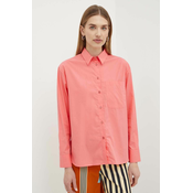 Pamucna košulja MAX&Co. za žene, boja: narancasta, relaxed, s klasicnim ovratnikom, 2416111044200
