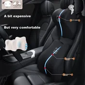 Rice Soup Set jastuka za vrat i leda za auto sedište, Crni